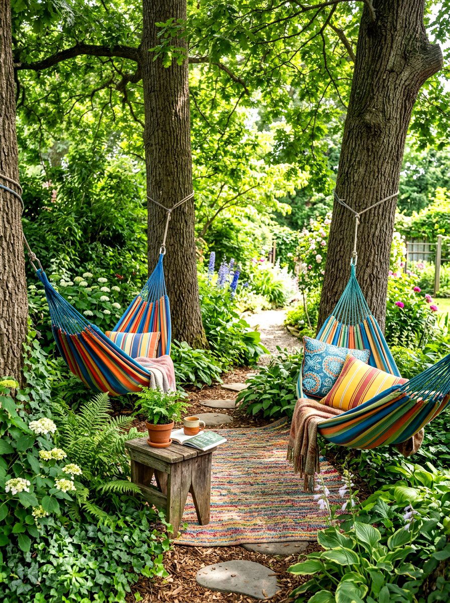 Tree hammock area - 30 kids backyard play area ideas