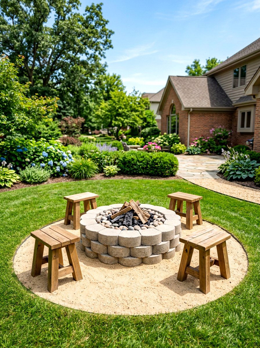 Tree ring fire pit - 30 diy style fire pit ideas