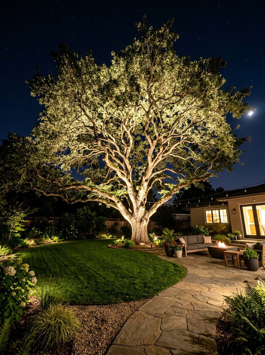 Tree uplighting - 30 modern outdoor lighting ideas