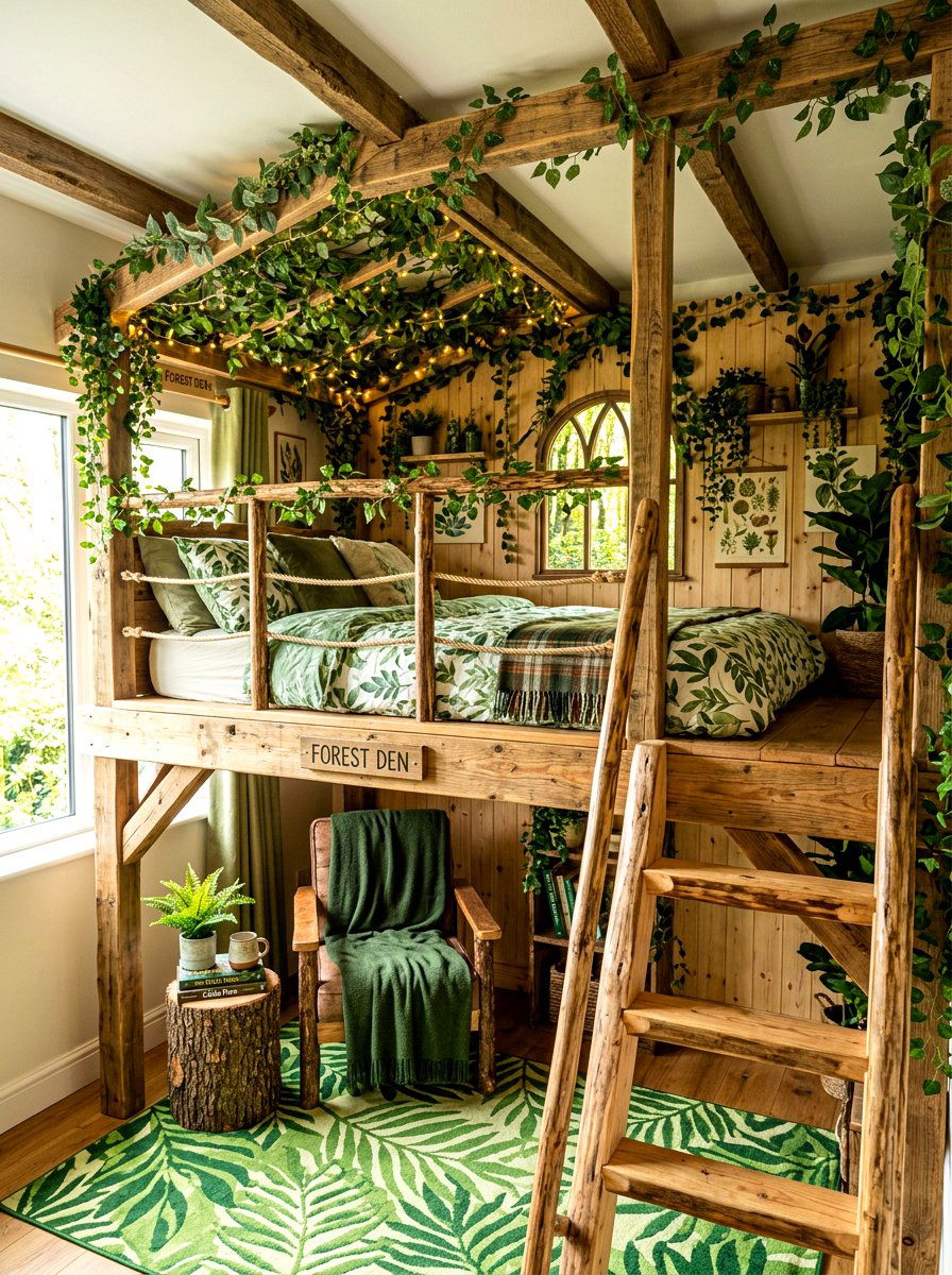 Treehouse Bedroom Setup - 30 kids reading den ideas