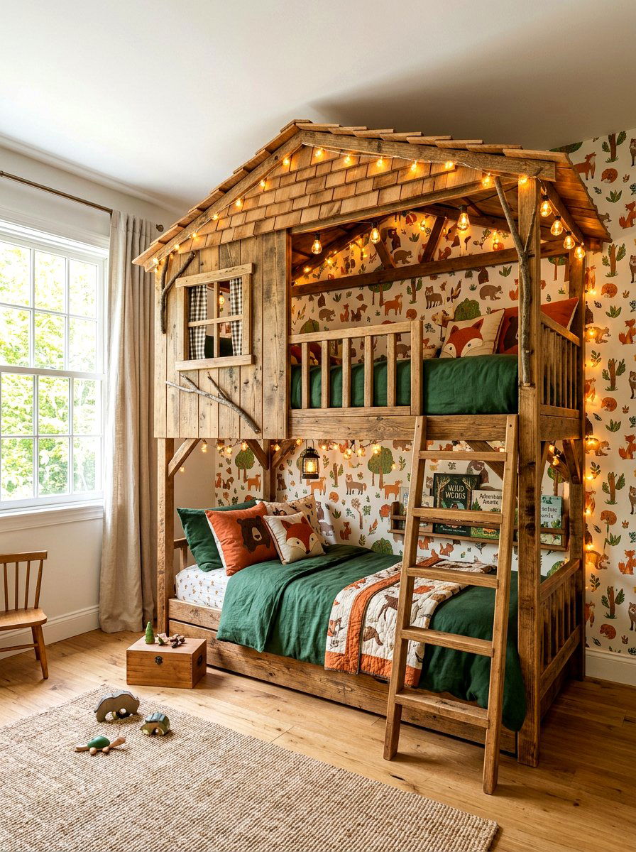 Treehouse Bunk Bed - 30 bunk room ideas