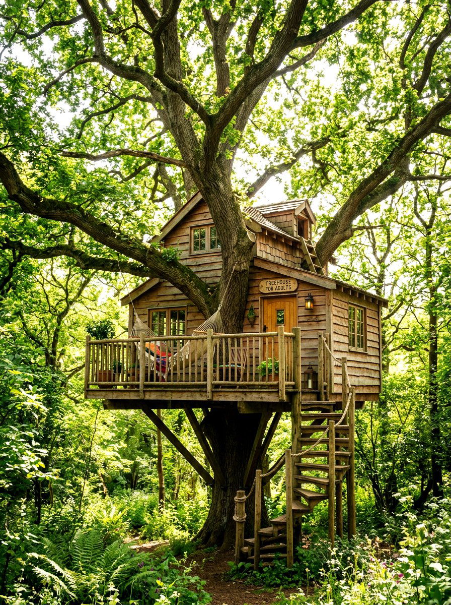 Treehouse For Adults - 30 hidden garden room backyard ideas