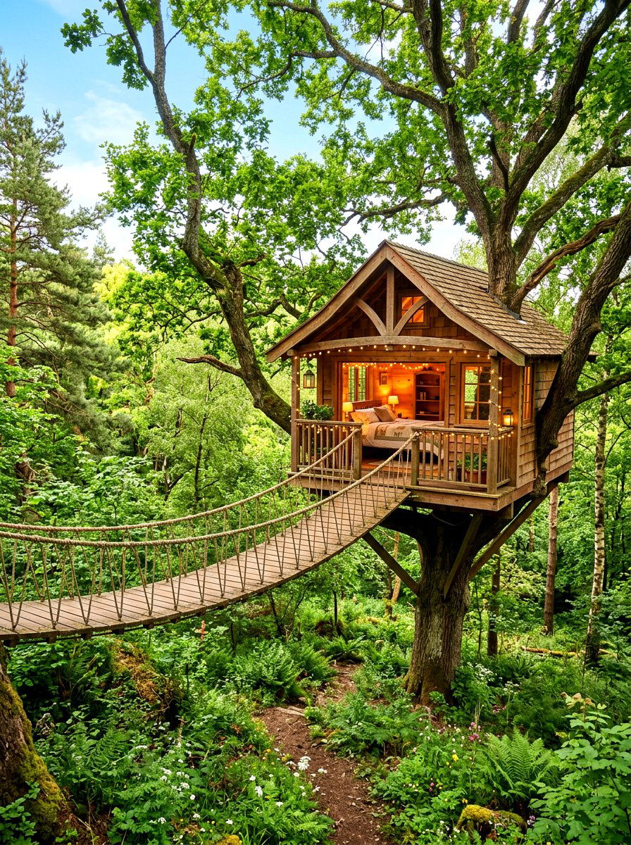 Treehouse Guest Room - 30 cozy backyard room ideas