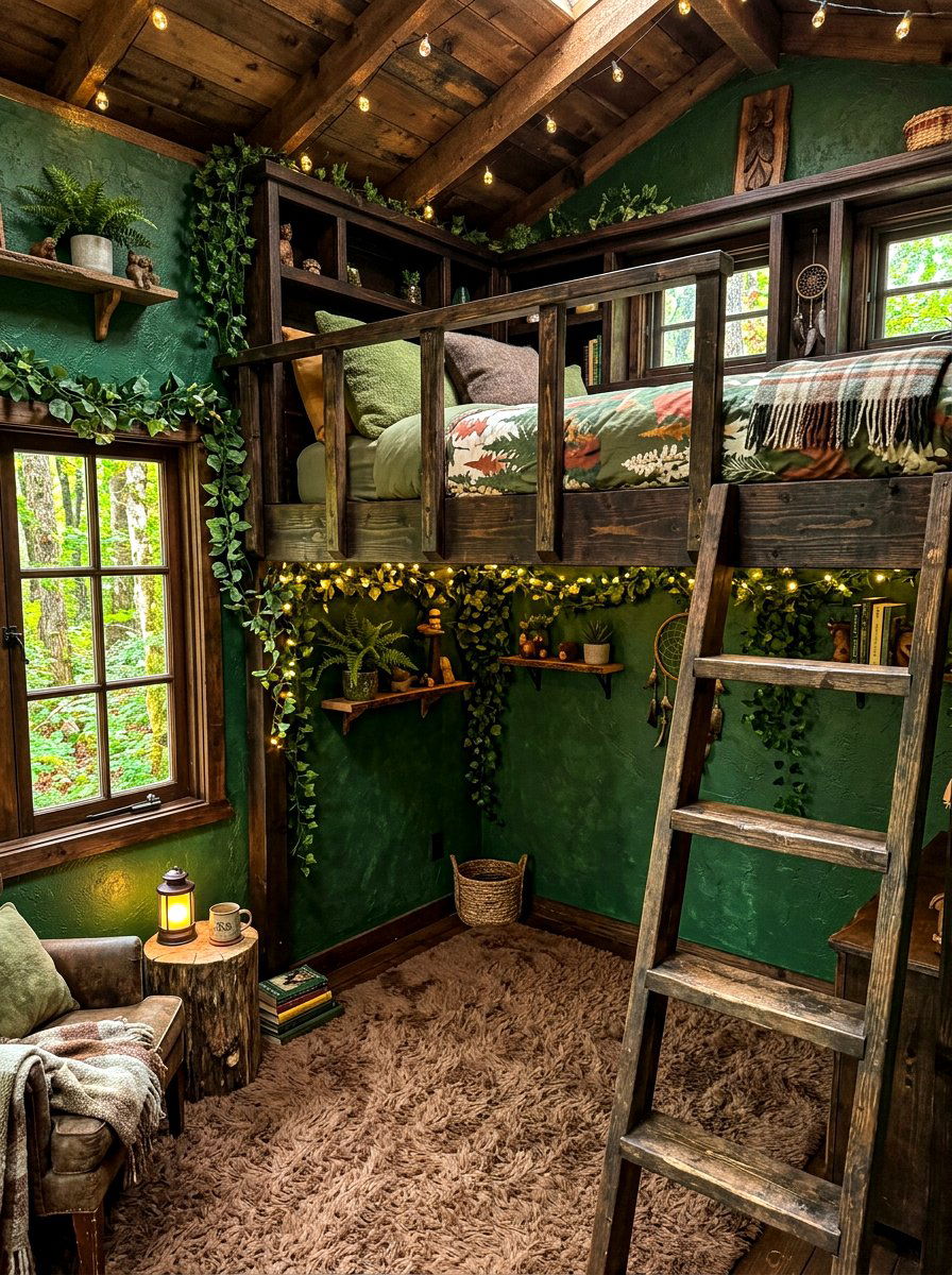 Treehouse Indoor Bed - 30 creative kids room ideas