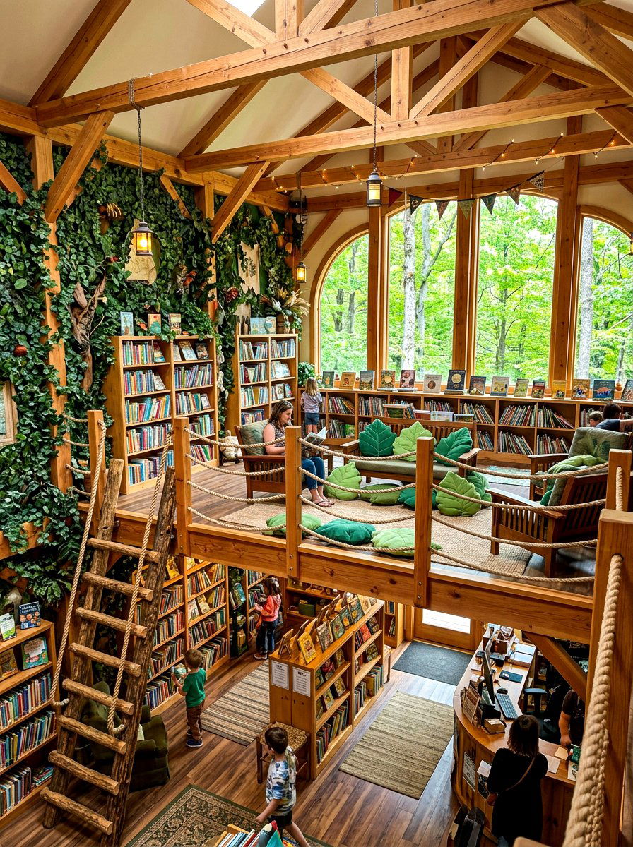 Treehouse Theme Library - 30 kids reading nook ideas
