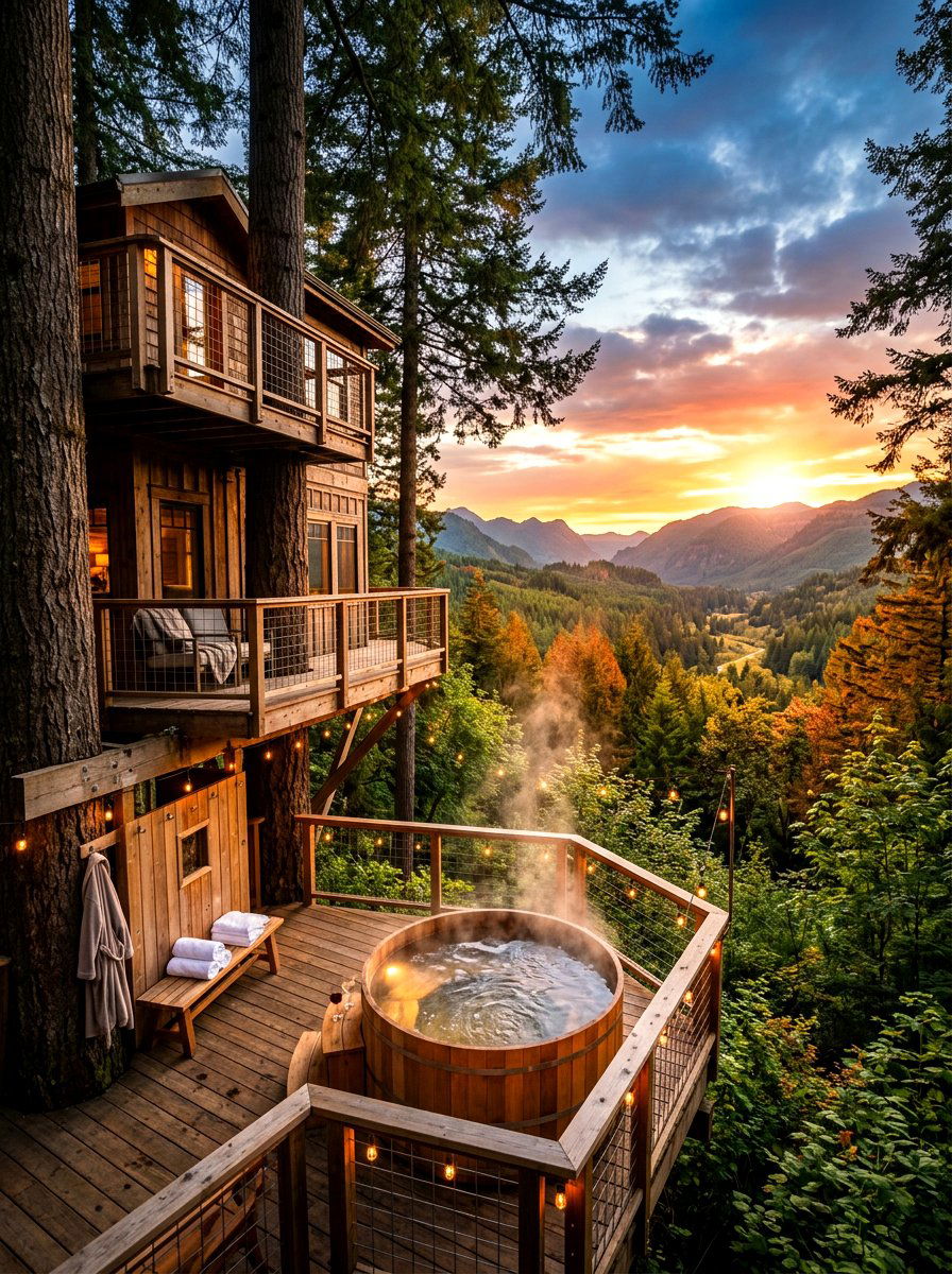 Treehouse With Hot Tub - 30 treehouse ideas