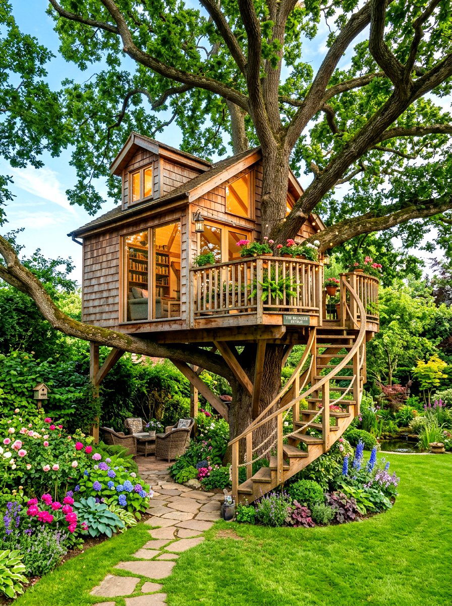 Treehouse garden retreat - 30 weekend garden retreat ideas