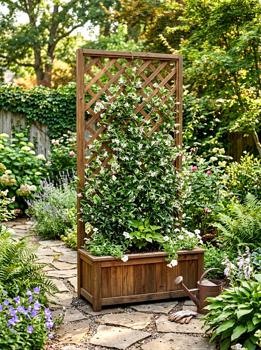 Trellis Back Vertical Planter Box - 30 vertical planter box ideas