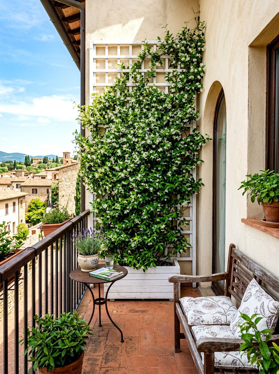 Trellis Climbing Plants - 30 condo balcony garden ideas