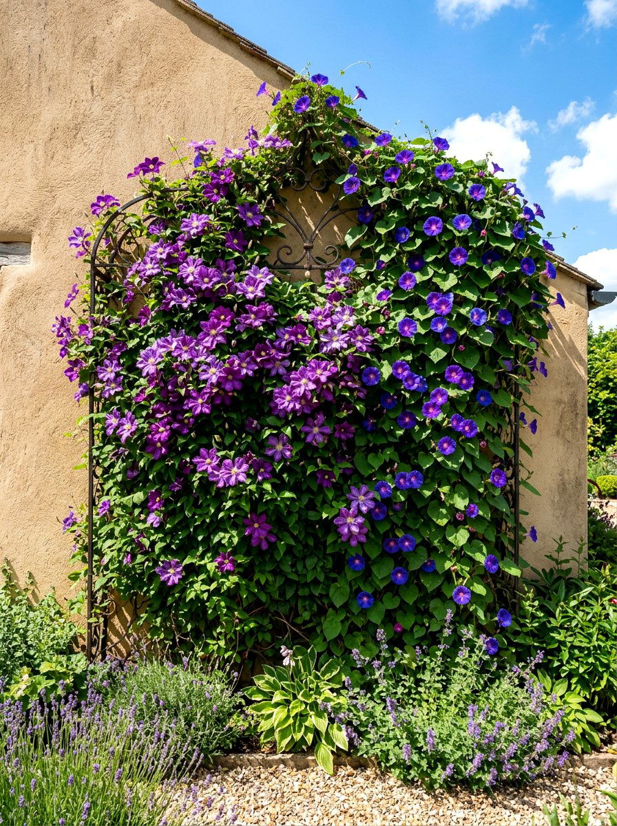 Trellis Climbing Vines - 30 vertical flower garden ideas