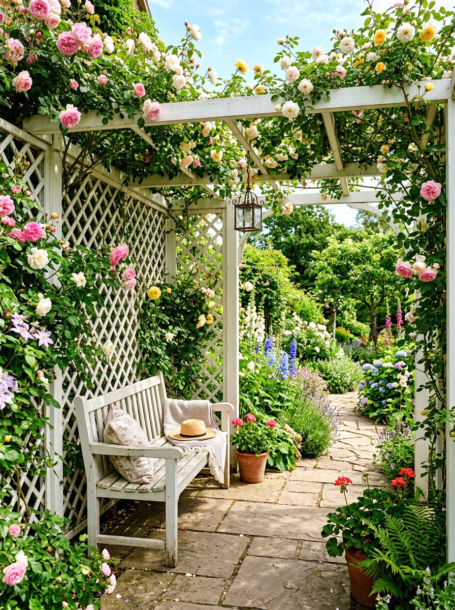 Trellis Covered Porch - 30 shed porch ideas