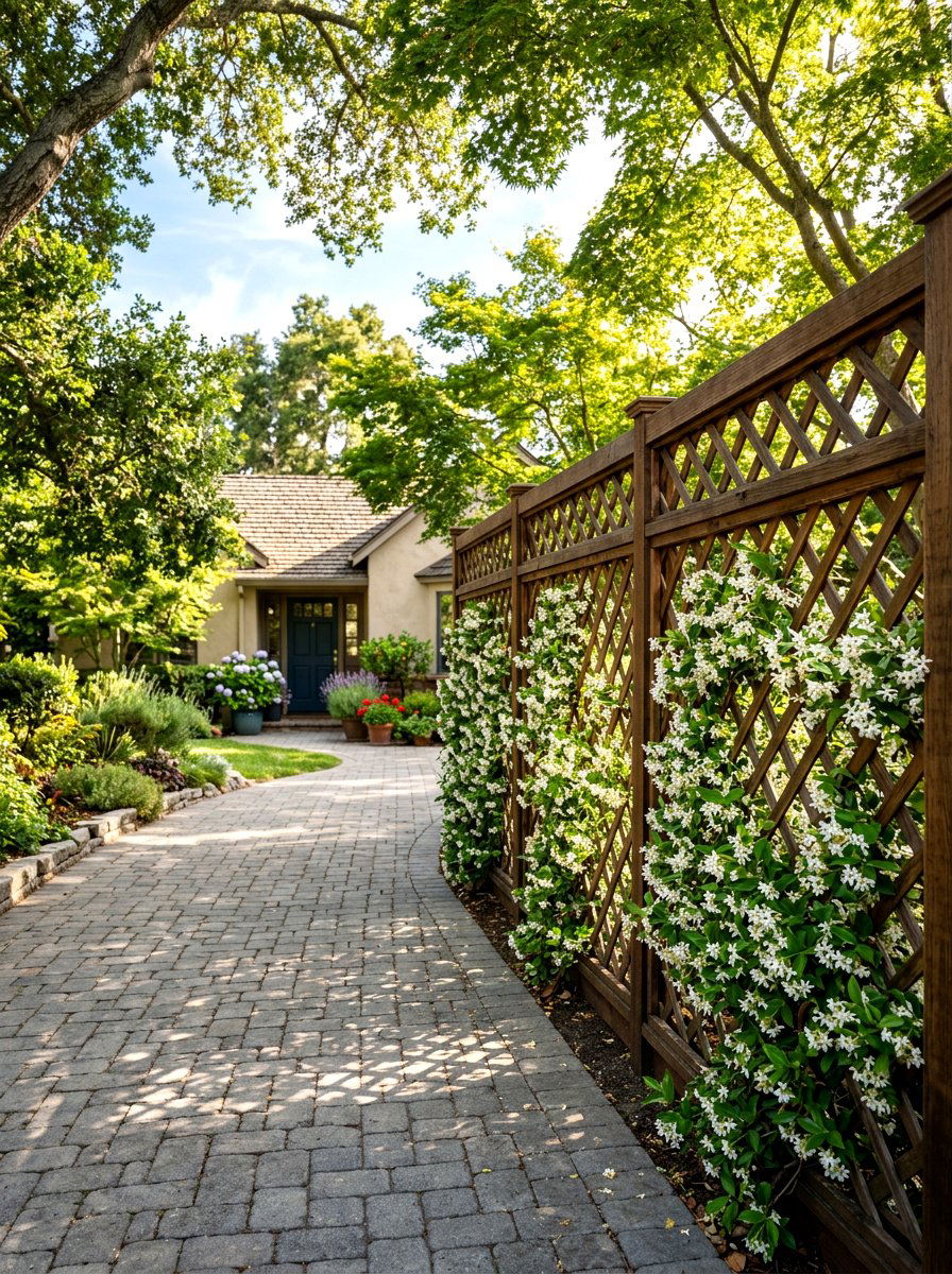 Trellis Driveway Privacy - 30 driveway landscaping ideas