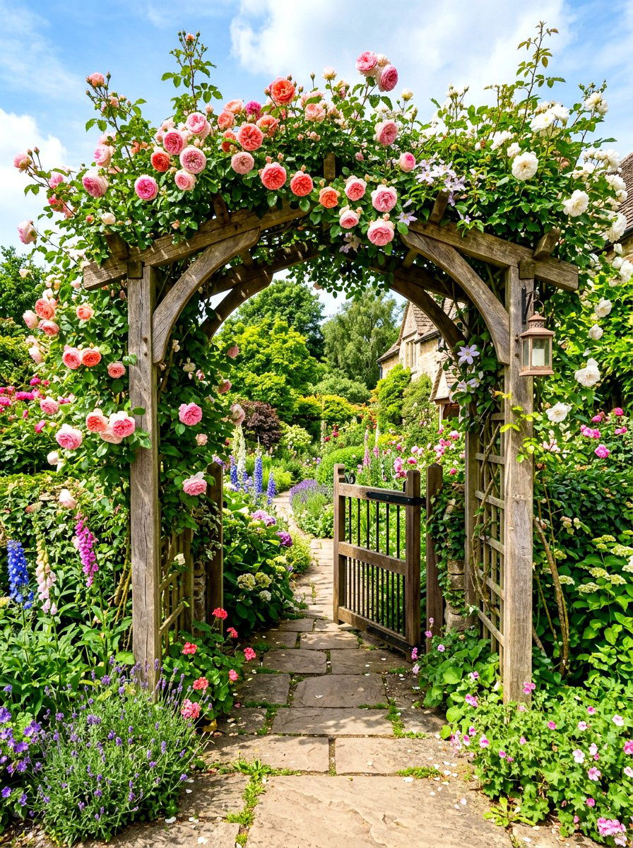 Trellis Entrance Garden - 30 backyard hosting ideas