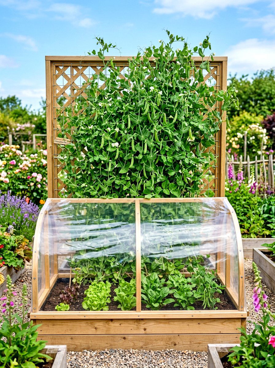 Trellis Integrated Greenhouse Bed - 30 raised bed greenhouse ideas