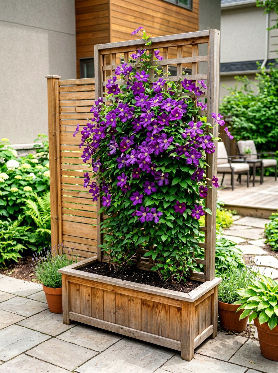 Trellis Planter Box - 30 backyard planter ideas