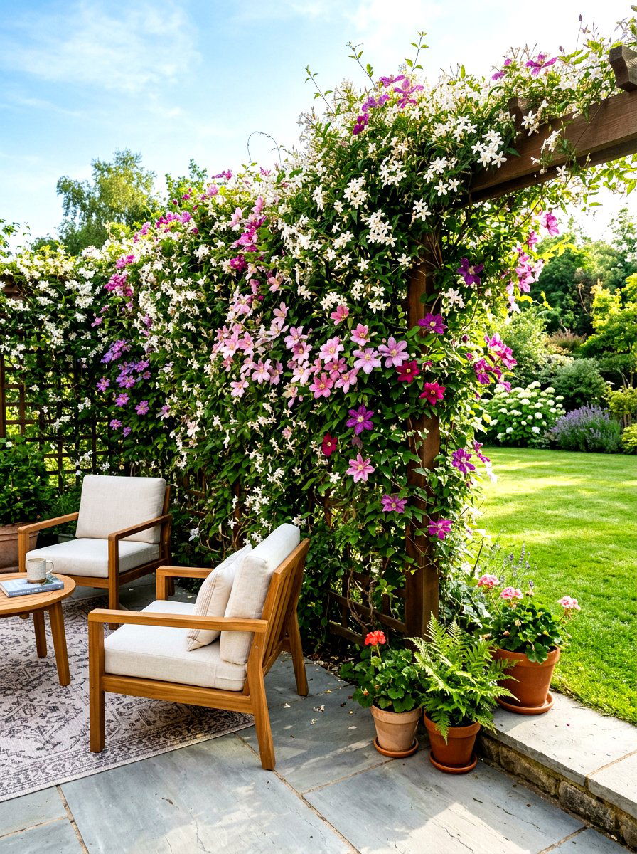 Trellis Privacy Screen - 30 vertical garden ideas