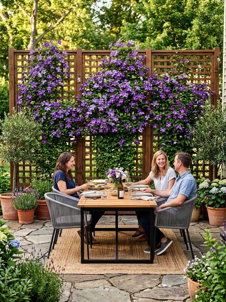 Trellis Privacy Screen - 30 backyard entertaining ideas