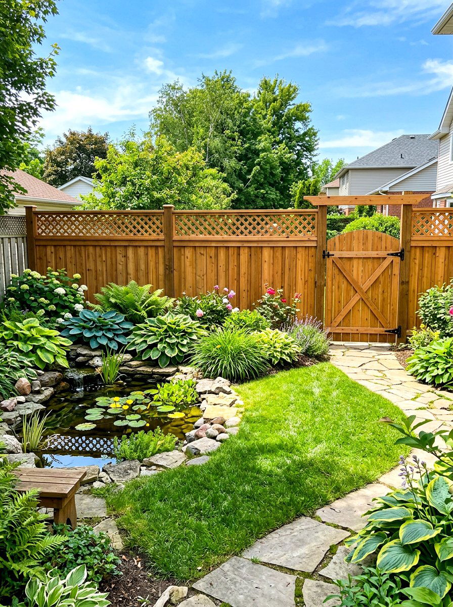 Trellis Top Privacy Fence - 30 small yard fence ideas