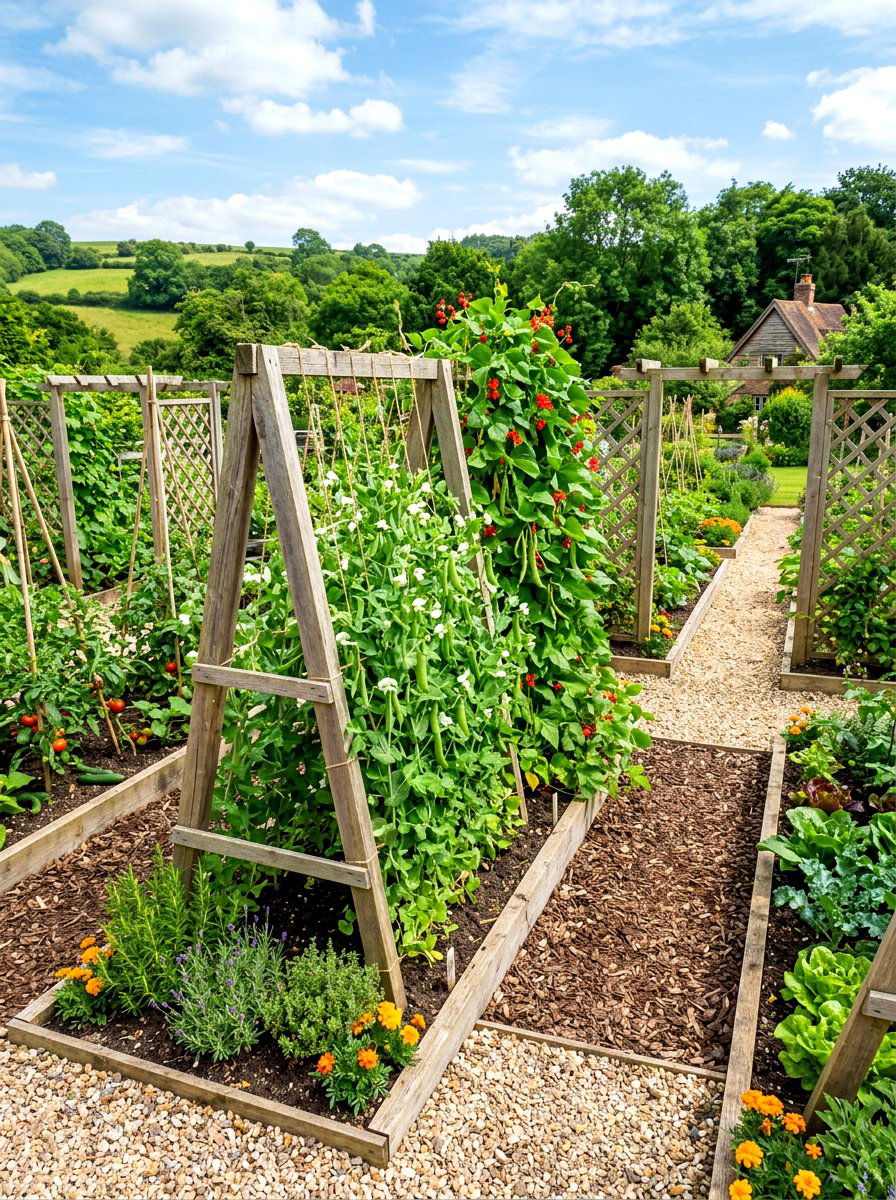 Trellis Vegetable Garden - 30 easy vegetable garden ideas