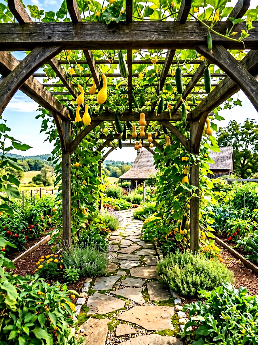Trellis Vegetable Garden - 30 organic vegetable garden ideas
