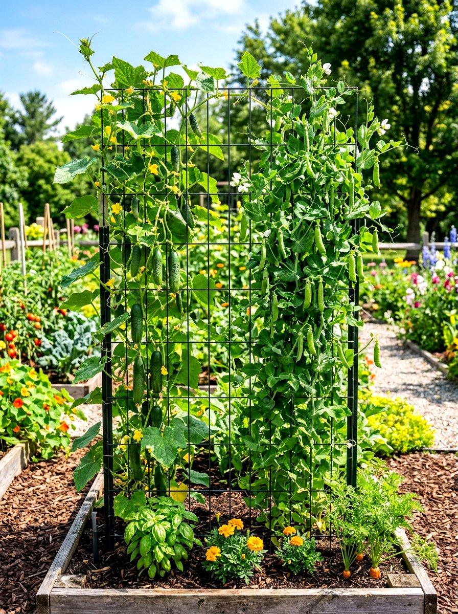 Trellis Vegetable Garden System - 30 small vegetable garden ideas