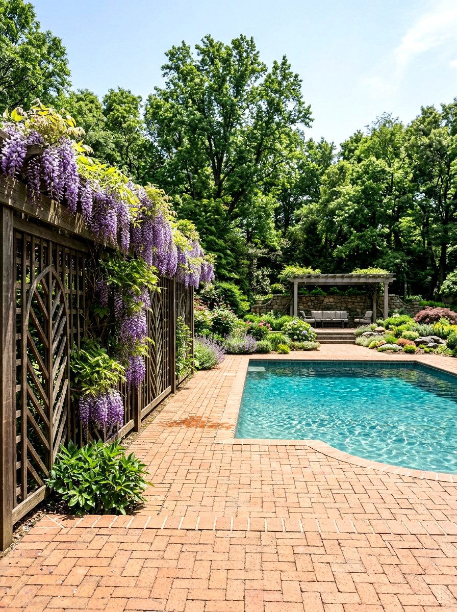 Trellis Vine Coverage - 30 pool fence landscaping ideas
