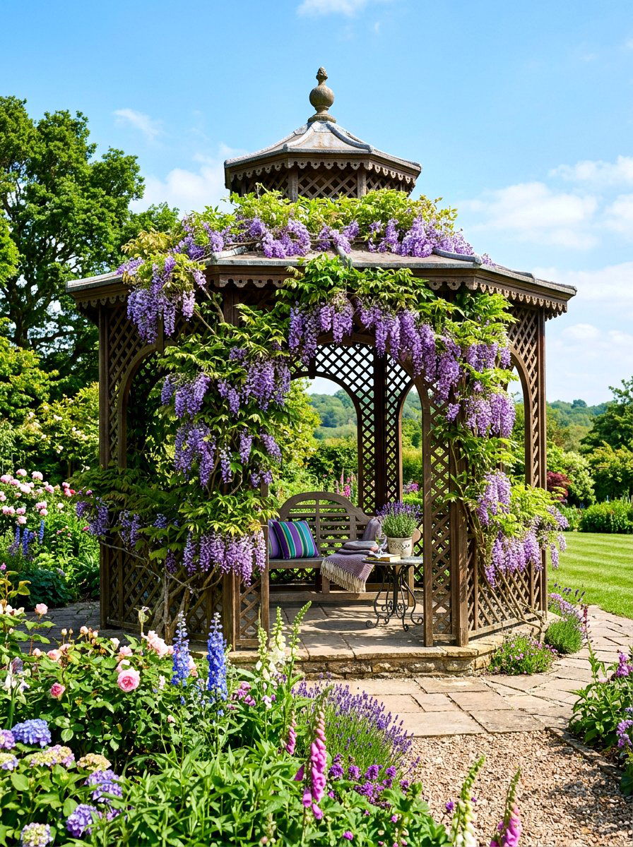 Trellis Wall Octagon Gazebo - 30 octagon gazebo ideas