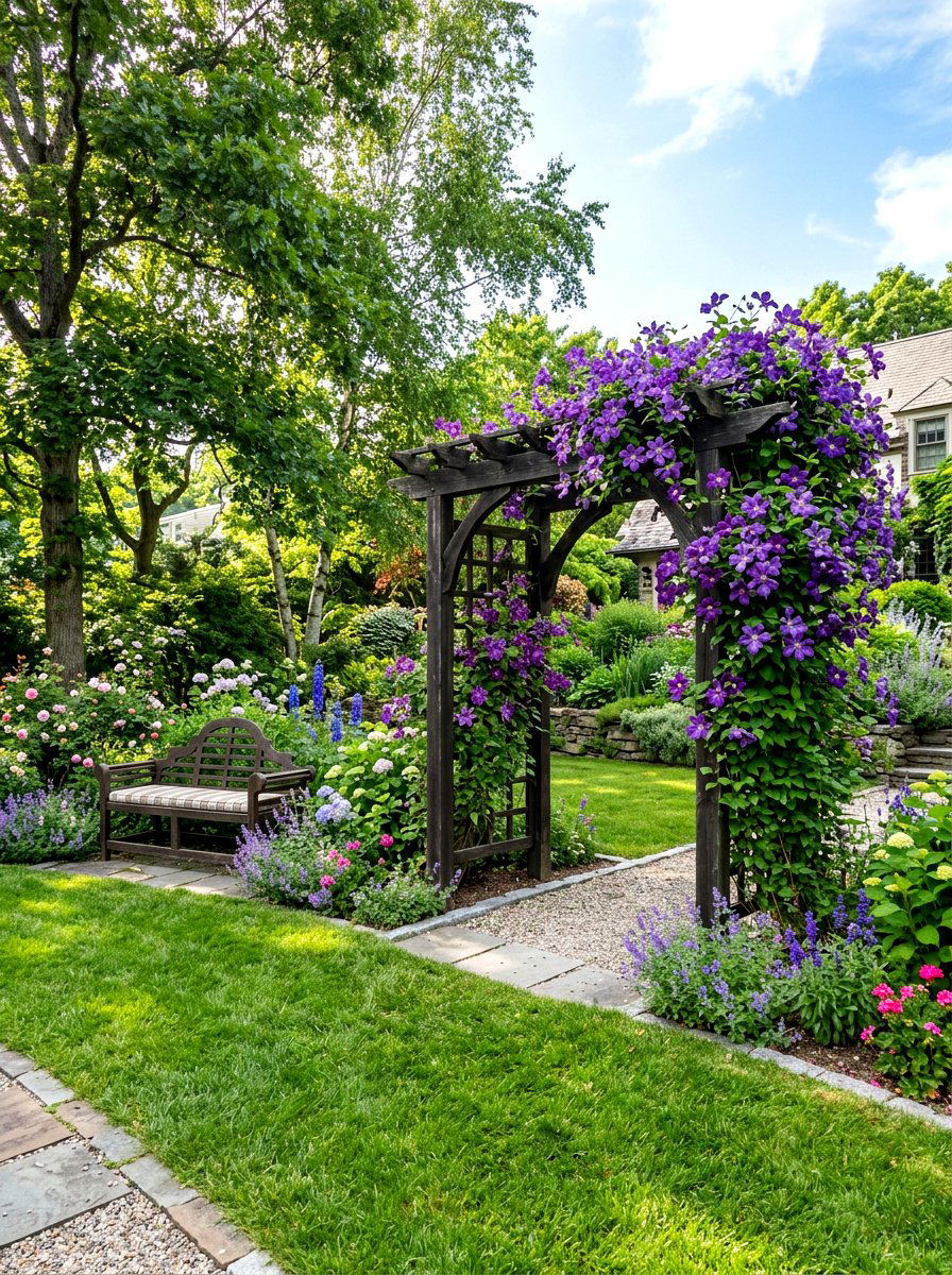 Trellis With Climbing Plants - 30 AC screen privacy ideas