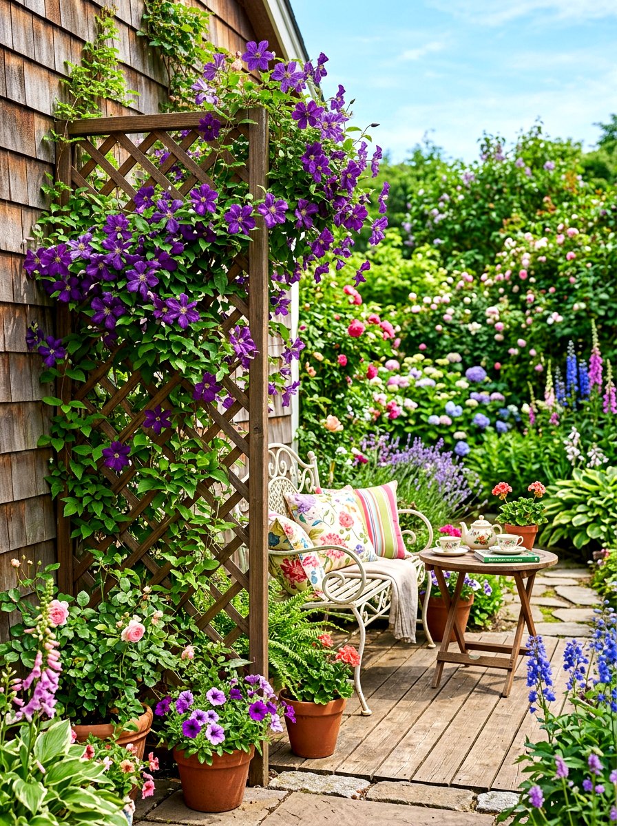 Trellis With Vines - 30 budget deck ideas