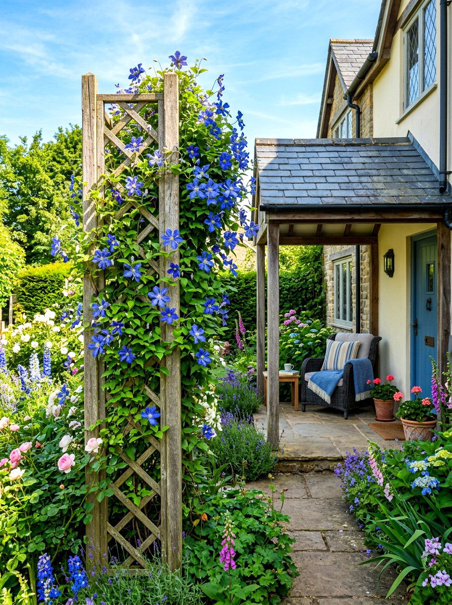Trellis With Vines - 30 front yard privacy ideas