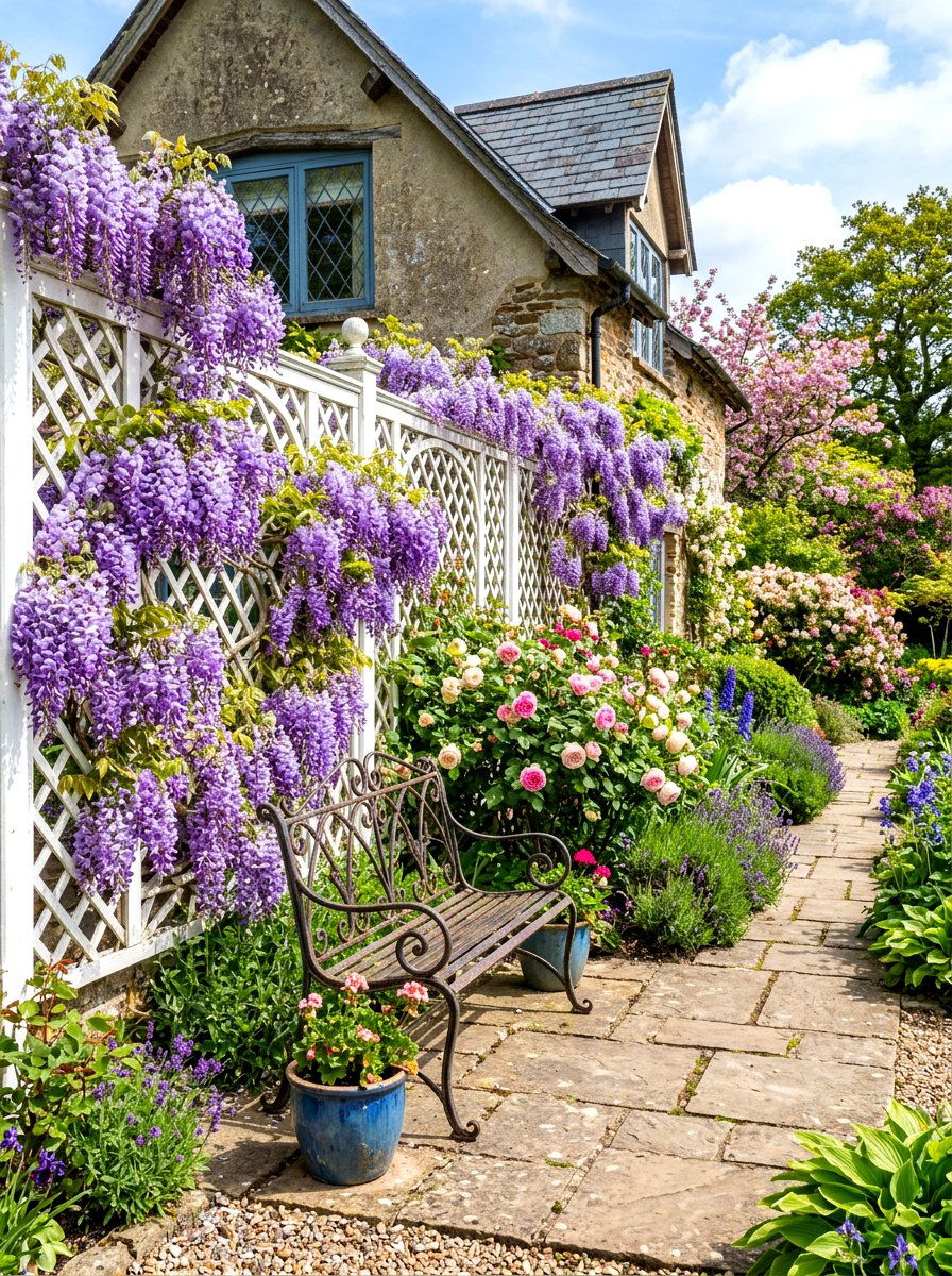 Trellis With Vines - 30 patio accent wall ideas