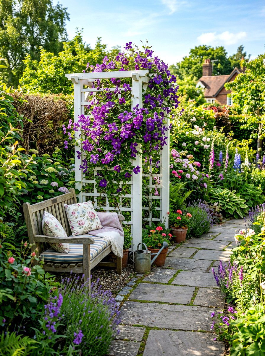 Trellis With Vines - 30 backyard privacy ideas