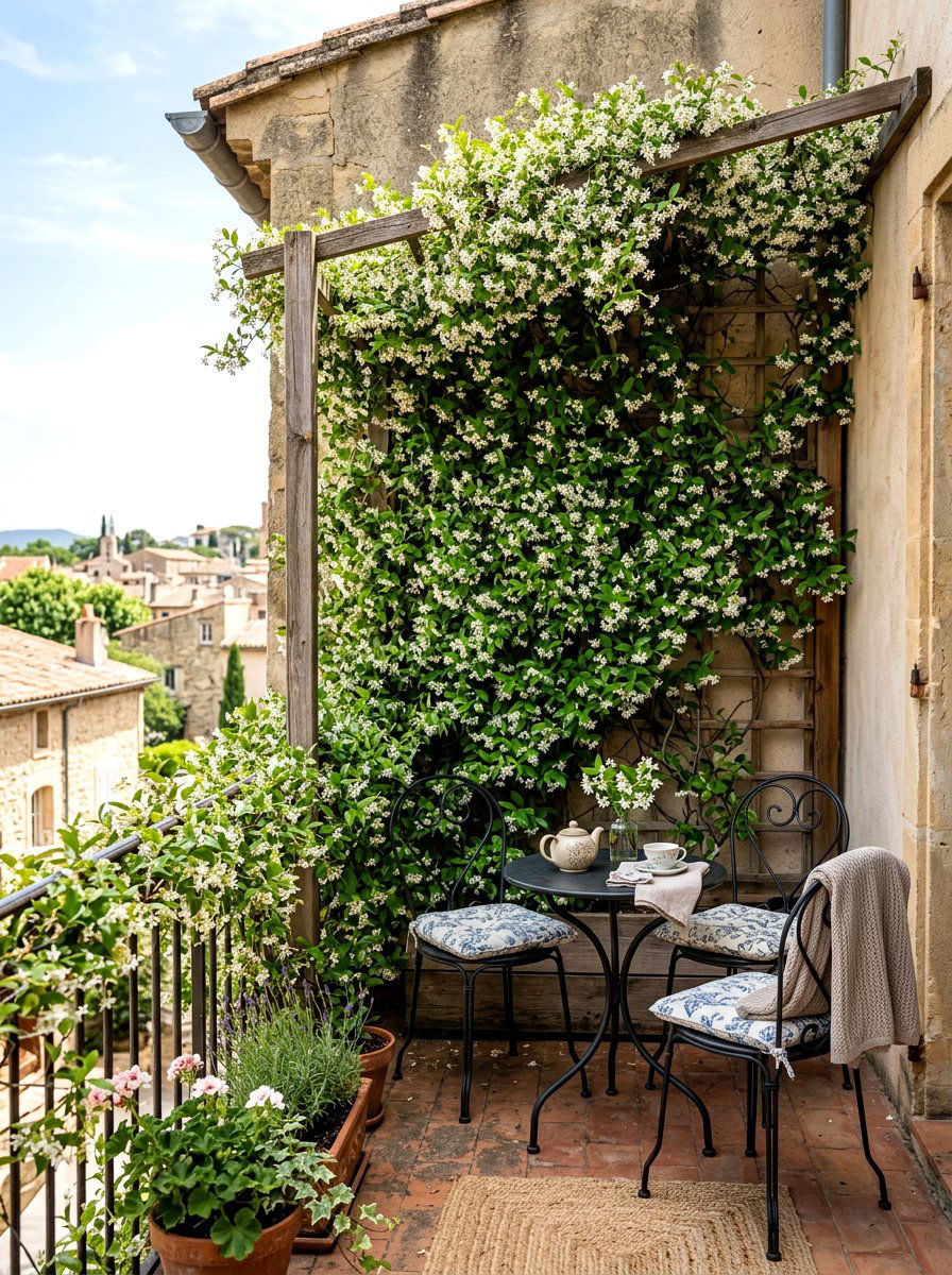 Trellis climbing plant - 30 apartment garden ideas