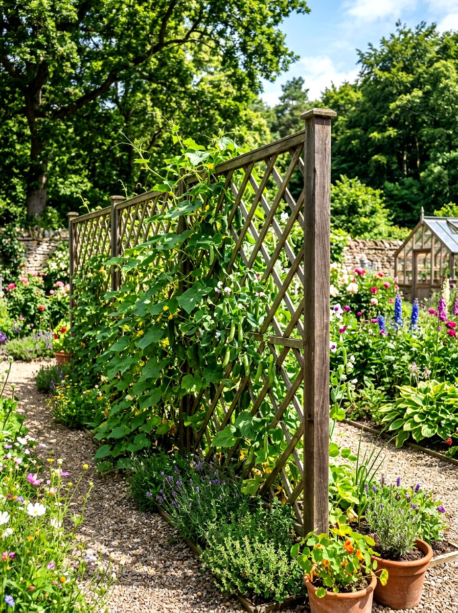 Trellis garden fence - 30 vegetable garden fence ideas