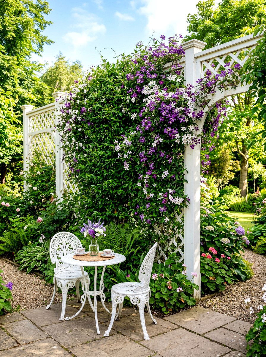 Trellis garden wall - 30 walled garden backyard ideas