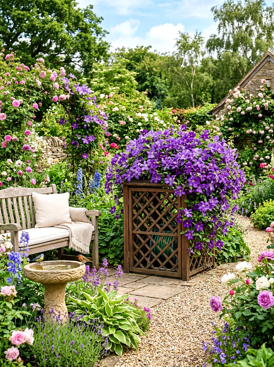Trellis hose reel enclosure - 30 hose reel hideaway ideas