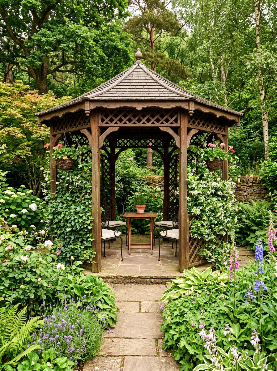 Trellis planters for gazebo - 30 gazebo planter ideas