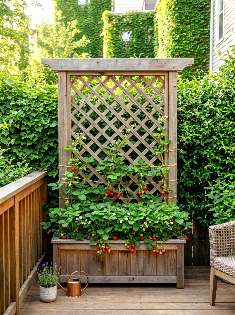 Trellis strawberry planter - 30 strawberry planter ideas
