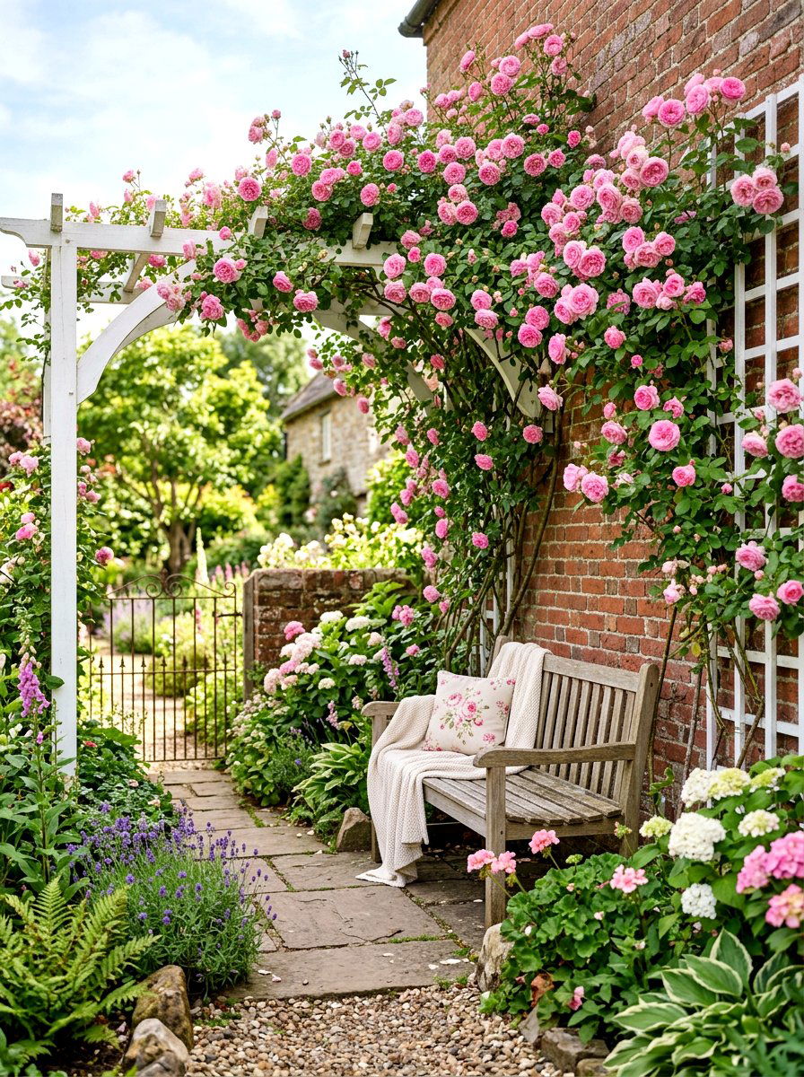 Trellis wall flower display - 30 outdoor wall art ideas