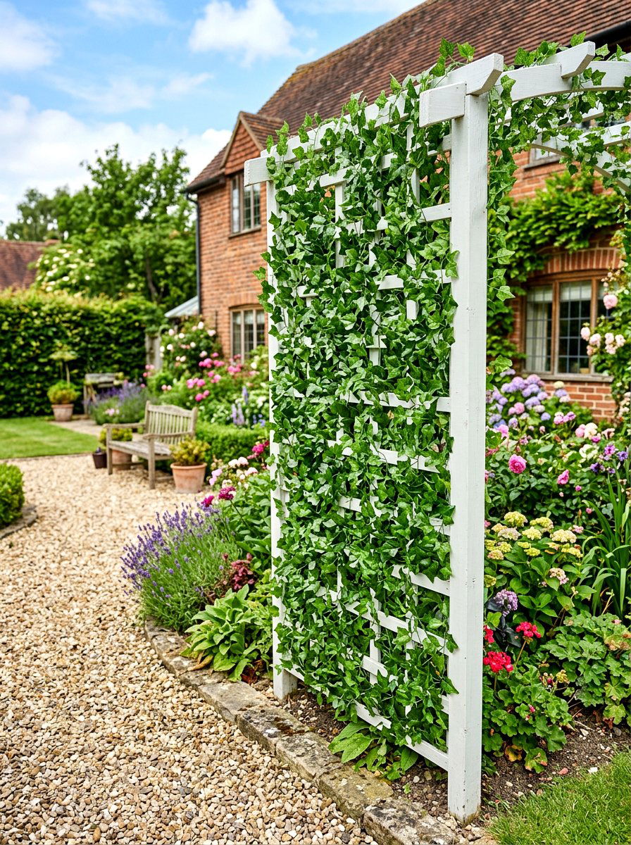 Trellis with Faux Ivy - 30 AC unit landscaping ideas
