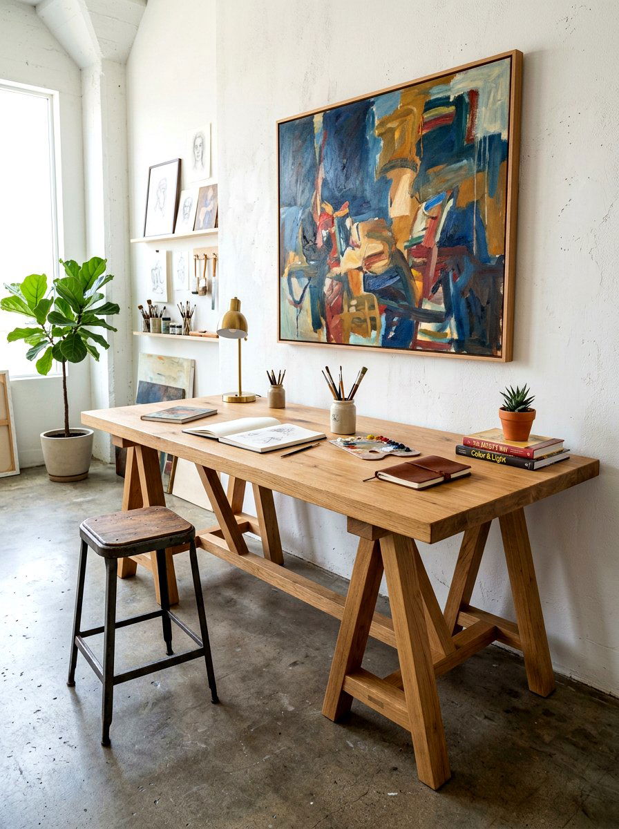 Trestle Base Large Desk - 30 teen bedroom desk ideas