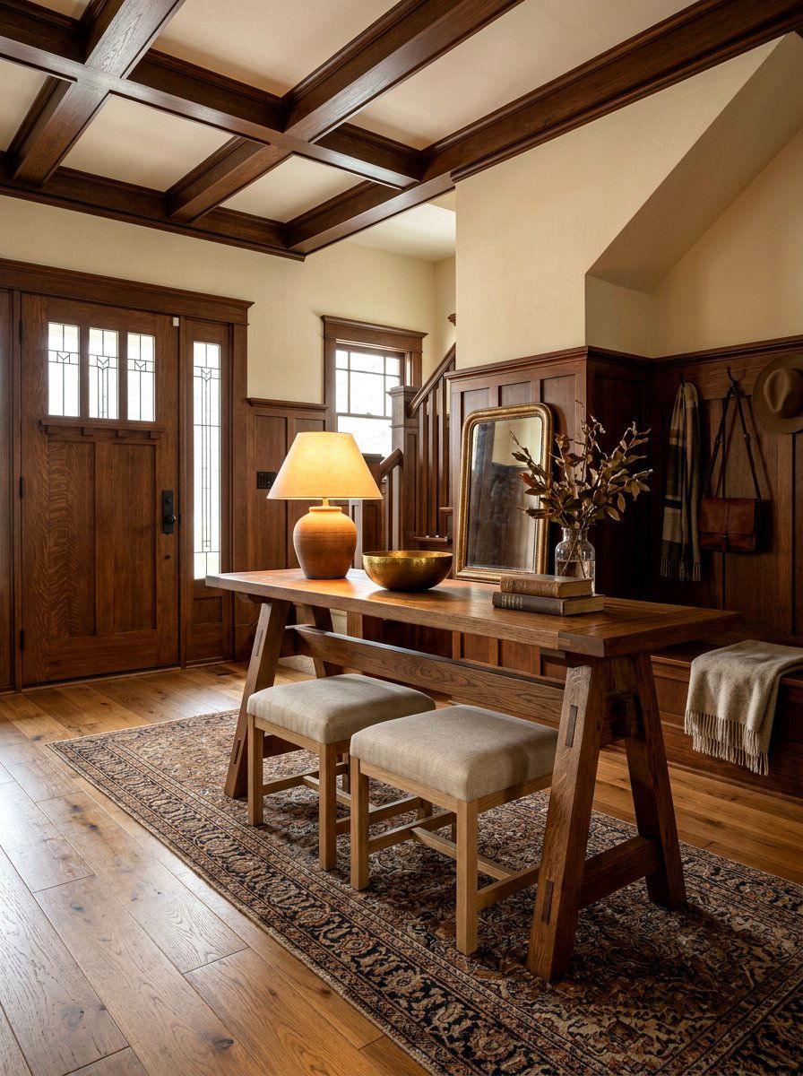 Trestle Entry Table - 30 small foyer table ideas