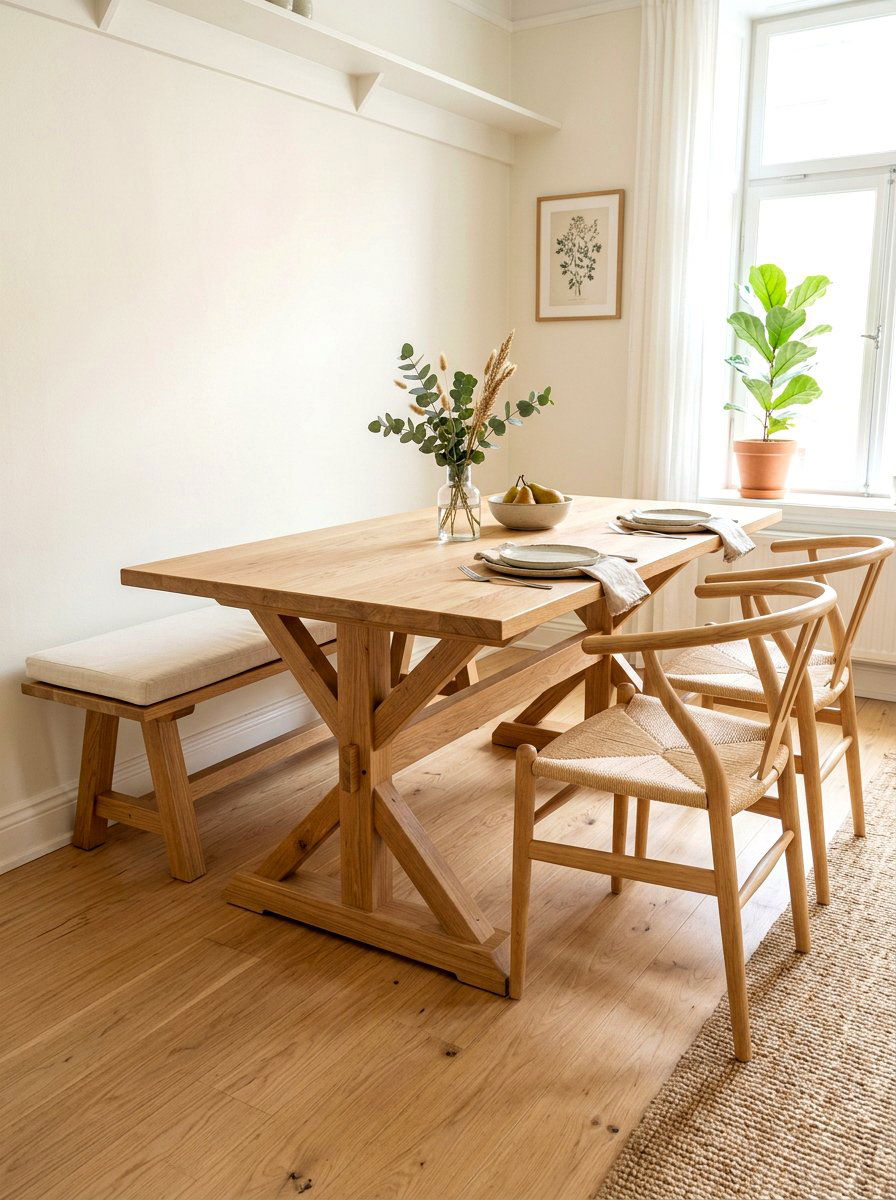 Trestle Table For Small Space - 30 compact apartment dining ideas