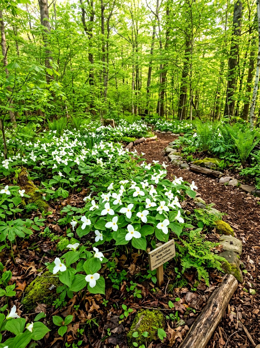 Trillium Native Garden - 30 woodland shade garden ideas