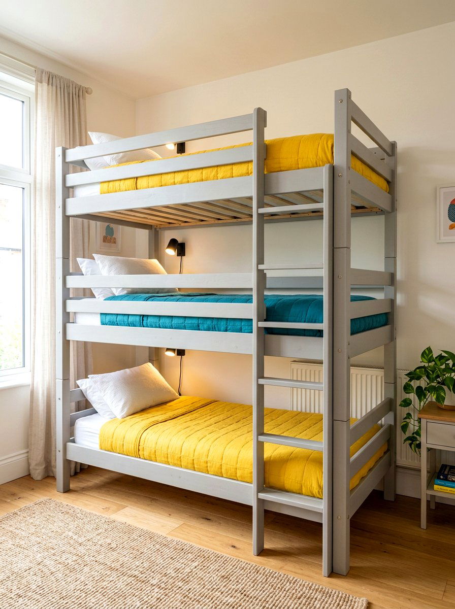 Triple Bunk Bed - 30 girls shared bedroom ideas