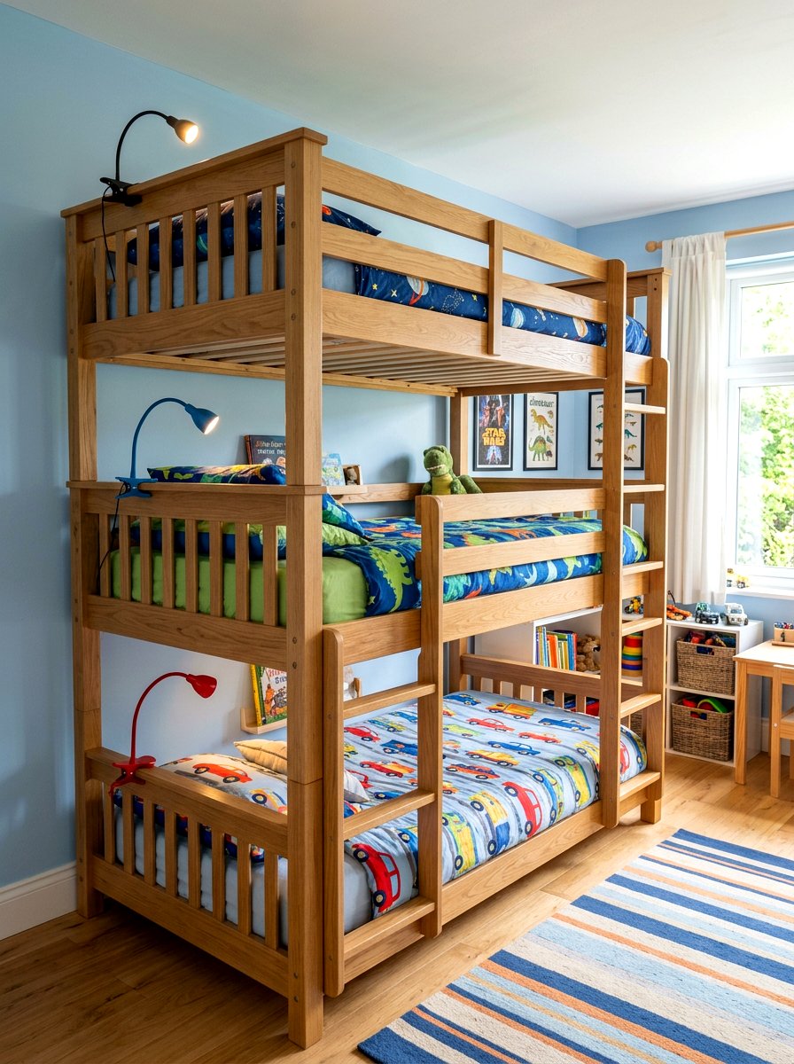 Triple Bunk Bed For Boys - 30 boys shared bedroom ideas