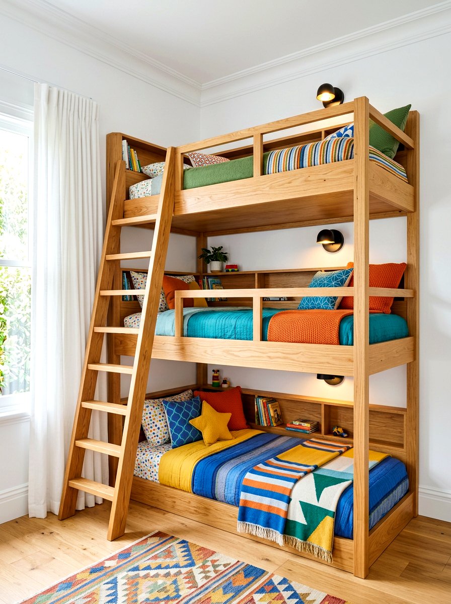Triple Bunk Bed Room - 30 shared sibling room decor ideas