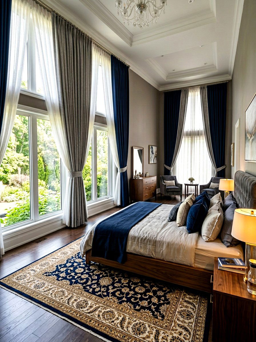 Triple Layered Curtains - 30 curtain layering ideas