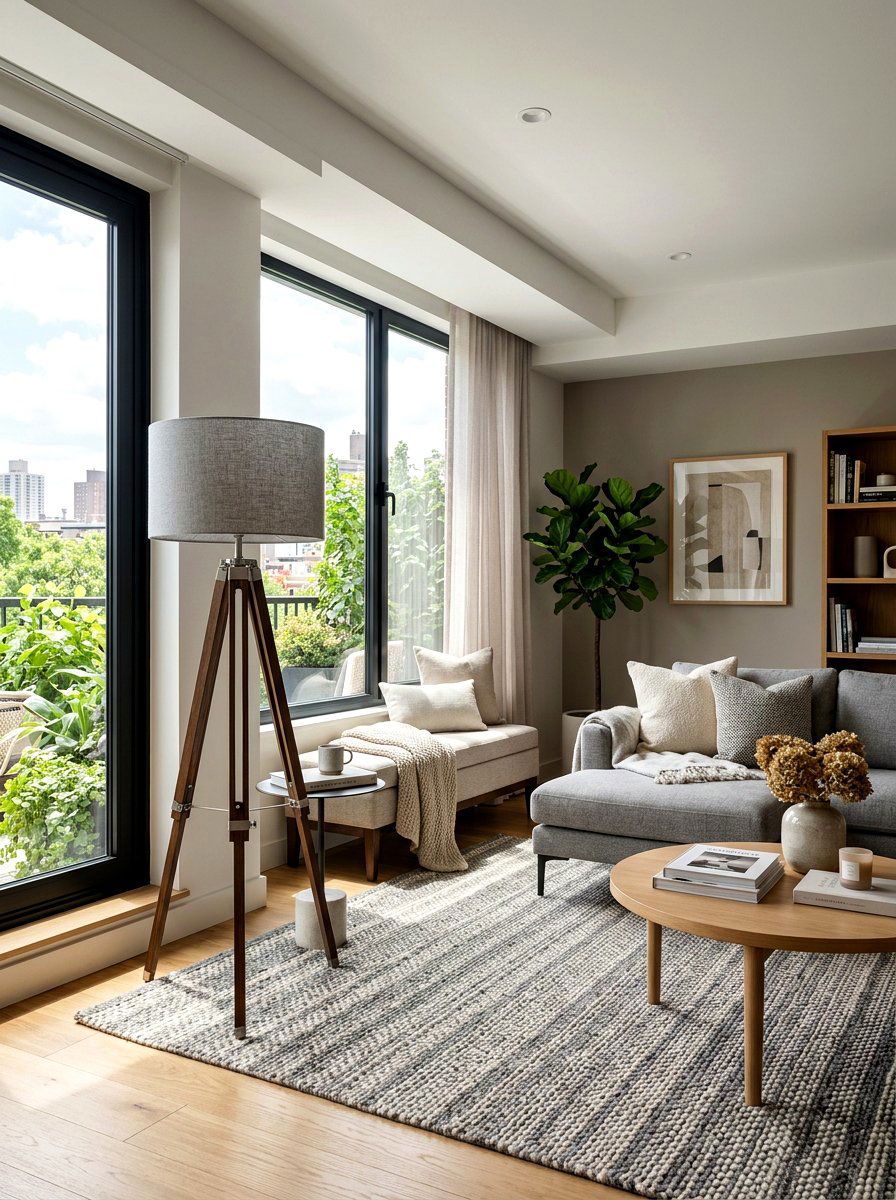 Tripod Floor Lamp - 30 living room lighting ideas