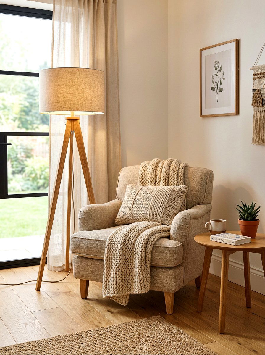 Tripod Wood Floor Lamp - 30 reading lamp corner ideas